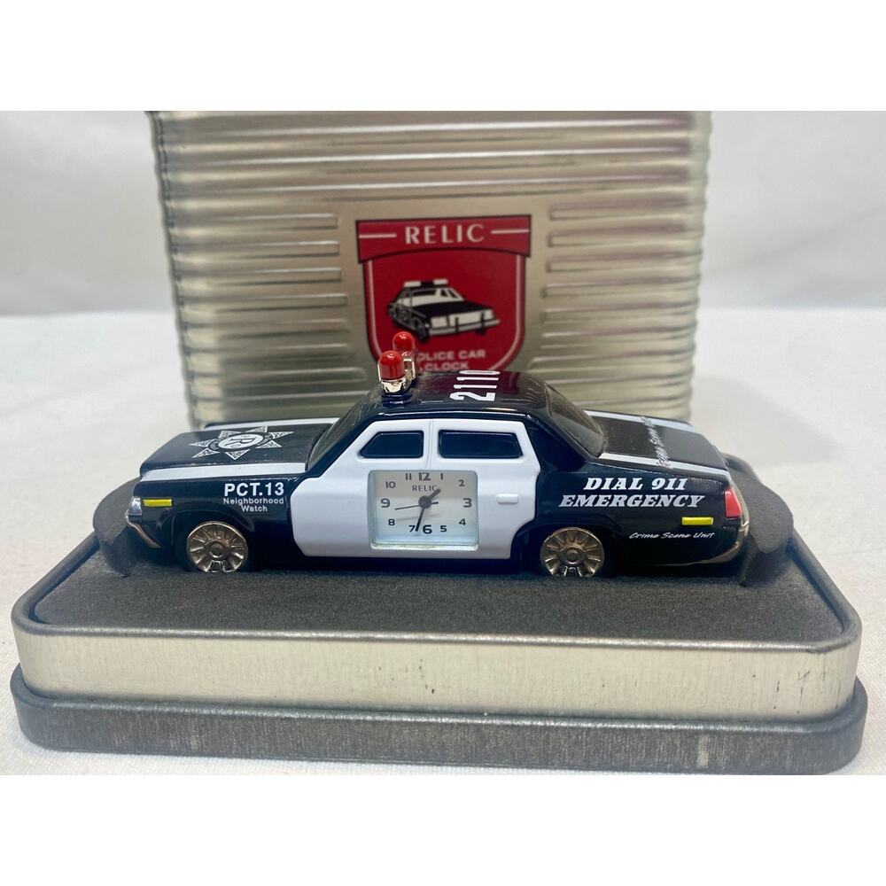 Vintage Relic Novelty Police Neighborhood Watch Clock Dycast Car - Picture 3 of 9